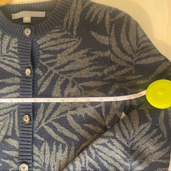 PROENZA SCHOULER for Target Gray Navy Blue Cardigan cotton cashmere Sweater top - Picture 6 of 10